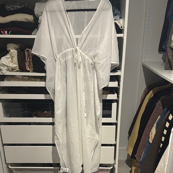 Banana Republic white cover up kaftan NWT - Picture 6 of 6
